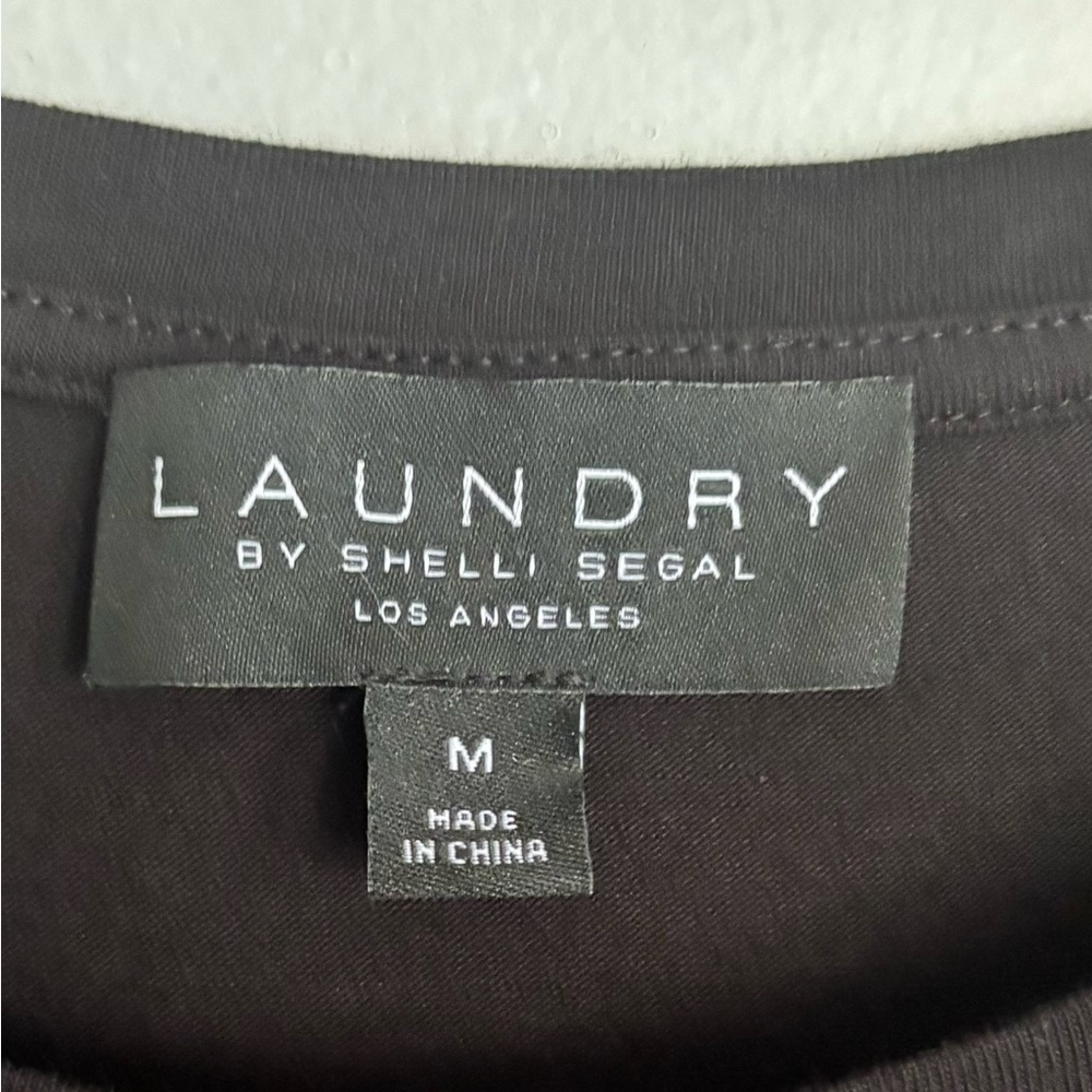 NWOT Laundry By Shelli Segal Black Smocked Tank Top - Picture 3 of 5